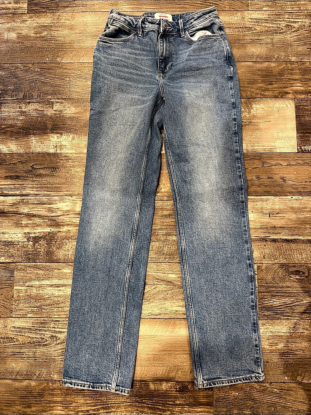 Wrangler High Rise True Straight Leg Jeans Waist 4X 34 Blue